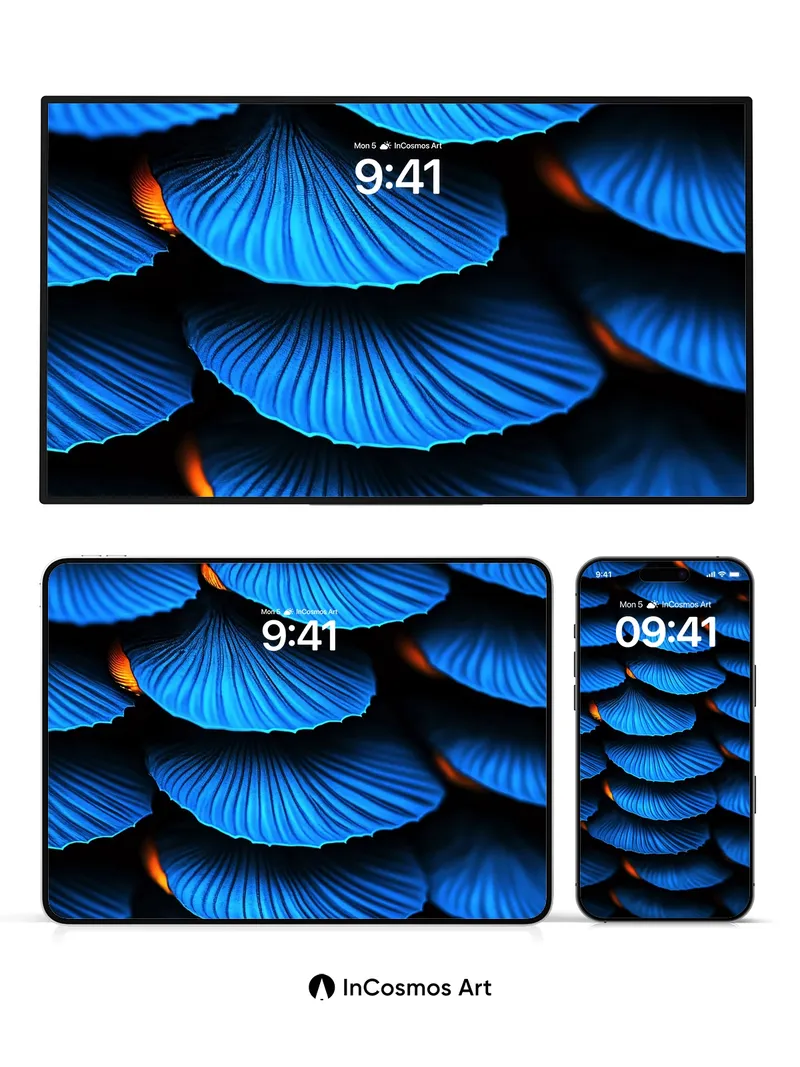 Electric Feather Wallpaper with Hidden Firelight