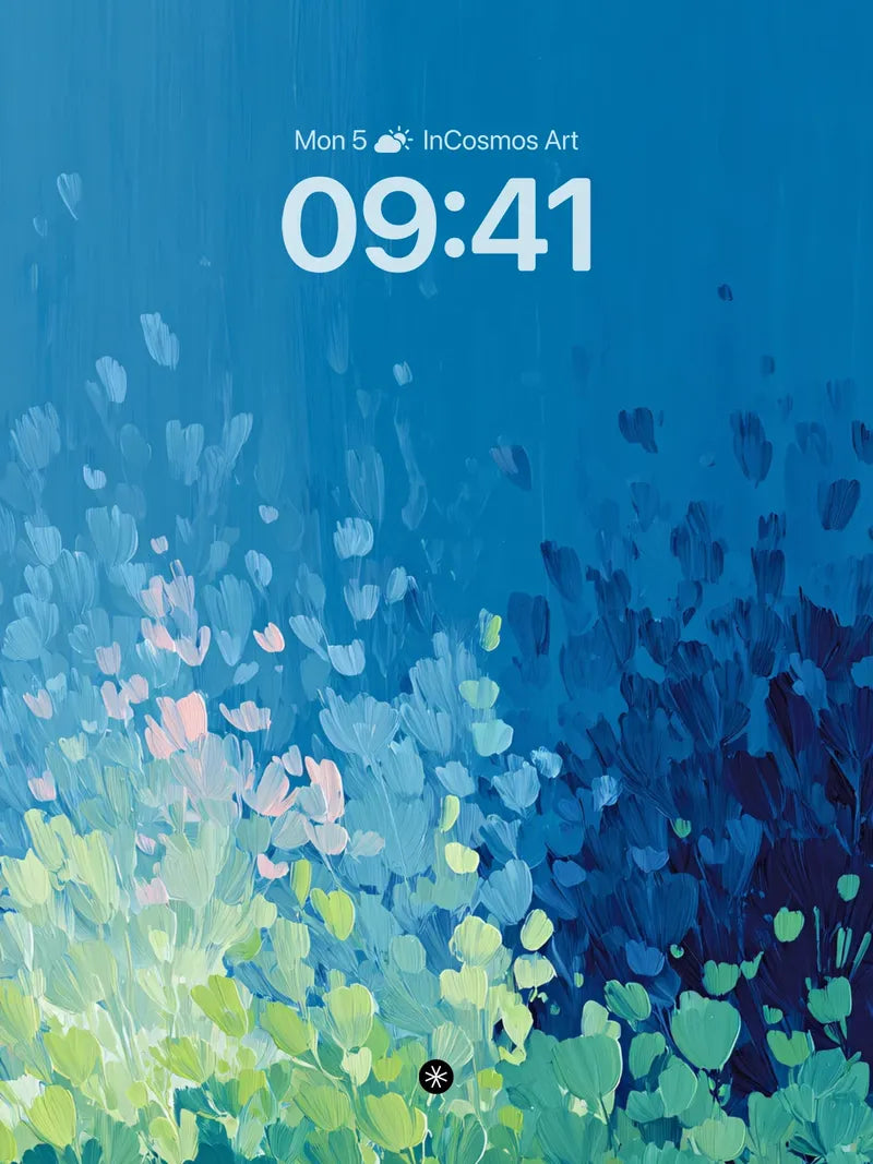 Ethereal Blue Gradient Floral Background wallpaper for iPhone, iPad & Mac