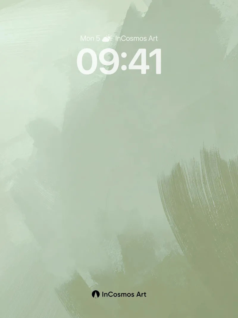 Muted Sage Abstract Brushstroke Wallpaper wallpaper for iPhone, iPad & Mac