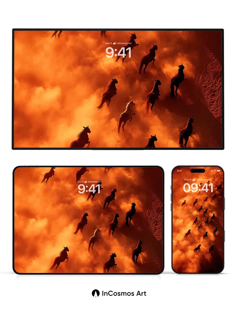Fiery Gallop Wallpaper with Dust Storm Echo