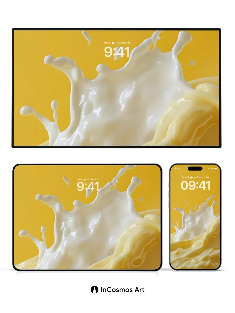 Cream Surge Wallpaper with Golden Flow