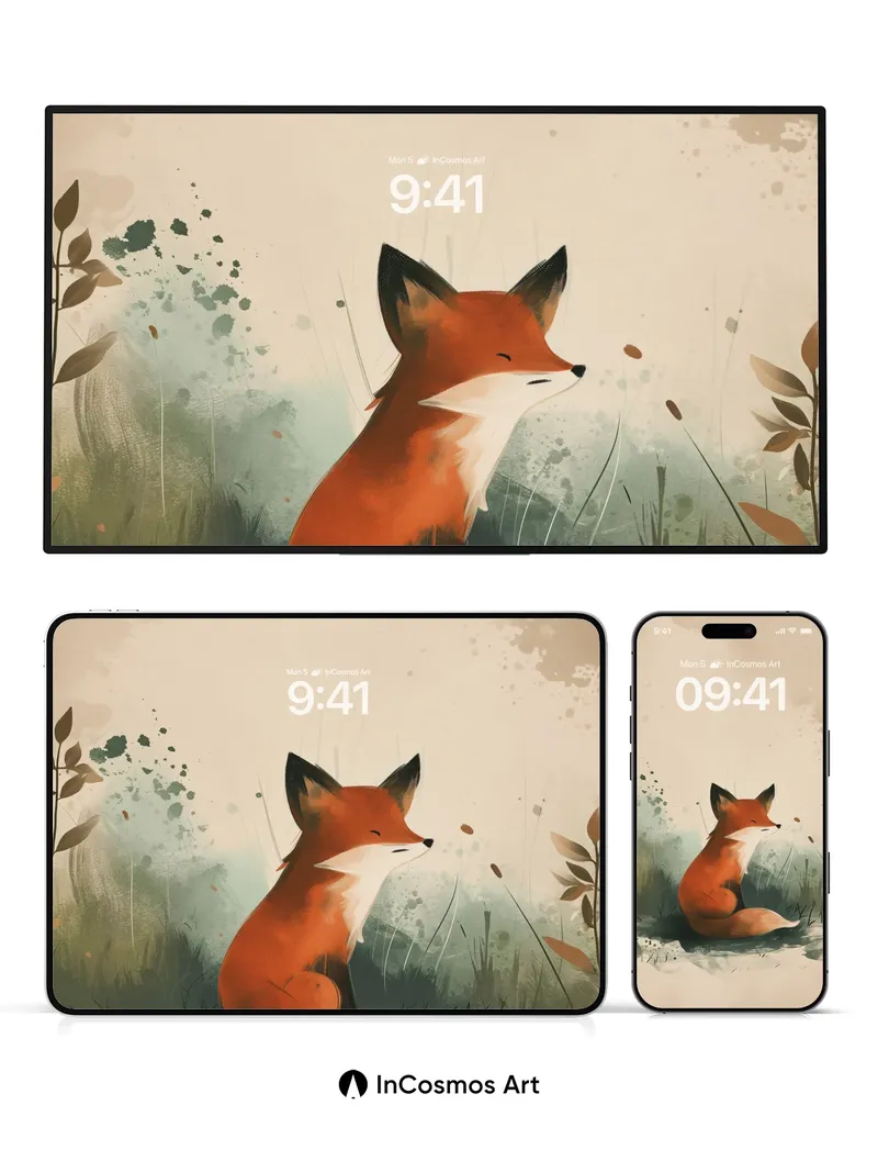 Serenity Fox Wallpaper with Autumn Whispers