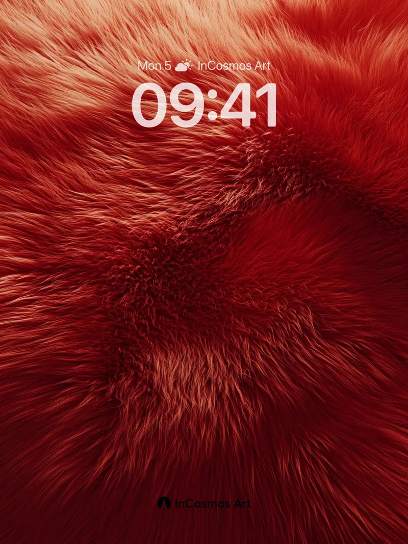 Crimson Fur Wallpaper with Velvety Depth