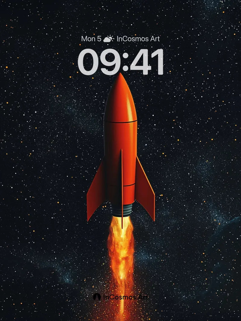 Cosmic Ignition Wallpaper with Fiery Trail