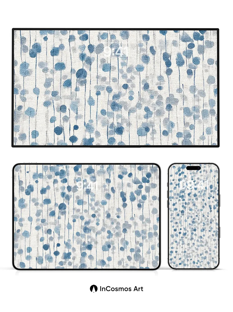 Whispering Ink Drops Wallpaper with Textured Canvas