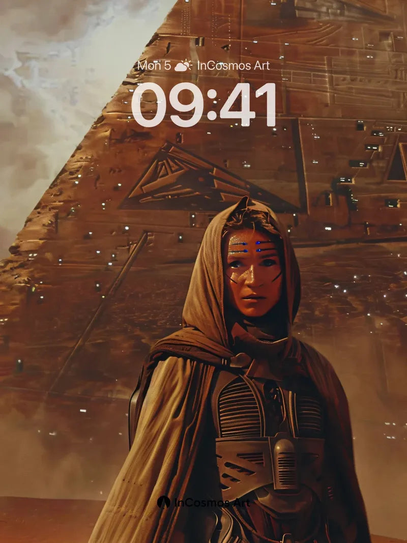 Desert Sentinel Wallpaper with Ancient Pyramid