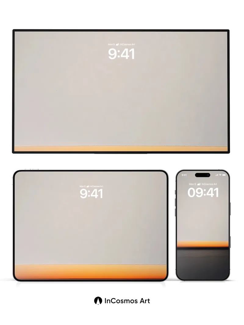 Serenity Horizon Wallpaper with Amber Edge