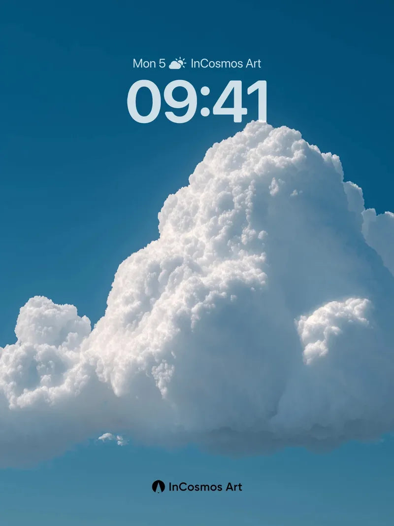 Serenity Cloudscape Wallpaper with Three Trees