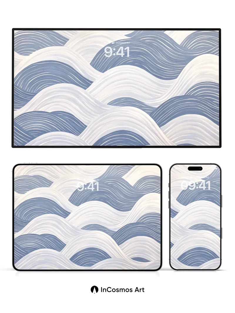 Serenity Wave Wallpaper with Hokusai Echoes