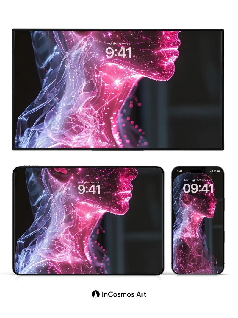 Neon Veil Wallpaper with Living Light Traces