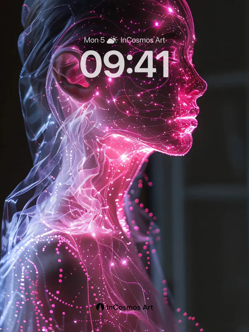 Neon Veil Wallpaper with Living Light Traces