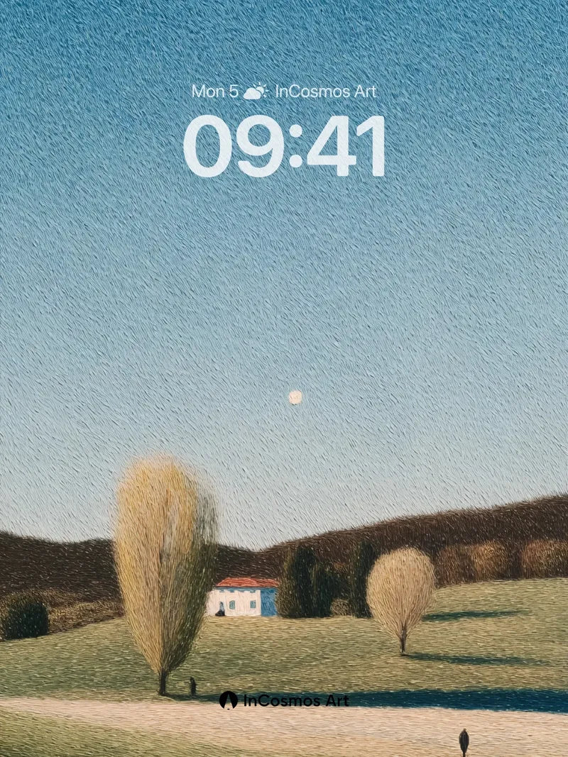 Serene Horizon Wallpaper with Moonlit Fields wallpaper for iPhone, iPad & Mac