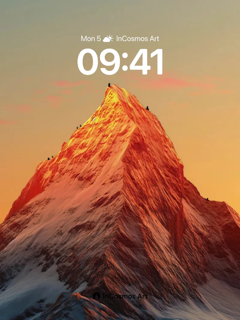 Golden Summit Wallpaper with Alpine Glow wallpaper for iPhone, iPad & Mac