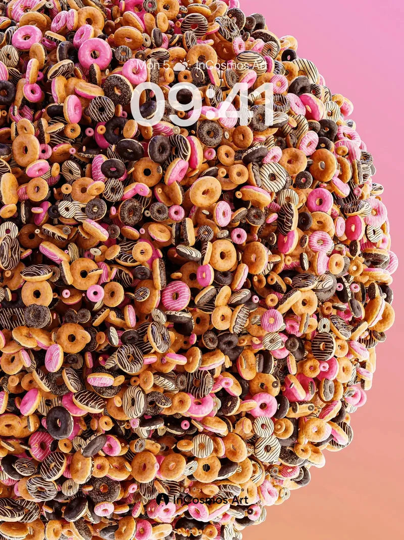 Playful Donut Sphere Wallpaper with Sweet Chaos wallpaper for iPhone, iPad & Mac