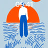 Solitary Horizon Wallpaper with Oceanic Lines wallpaper for iPhone, iPad & Mac