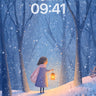 Snowfall Lantern Wallpaper with Whispering Trees wallpaper for iPhone, iPad & Mac