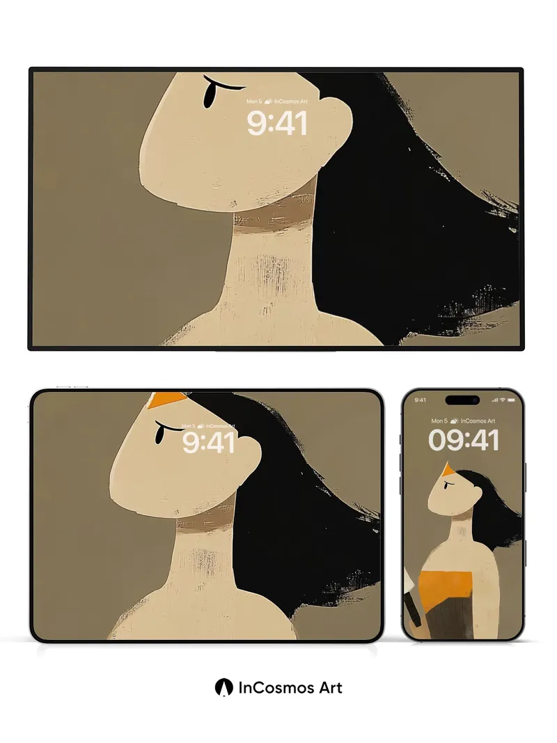 Quiet Geometry Wallpaper with Brushstroke Soul