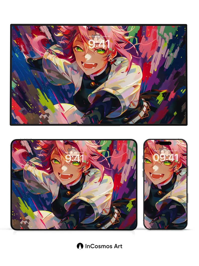 Electric Bloom Wallpaper with Animated Hues