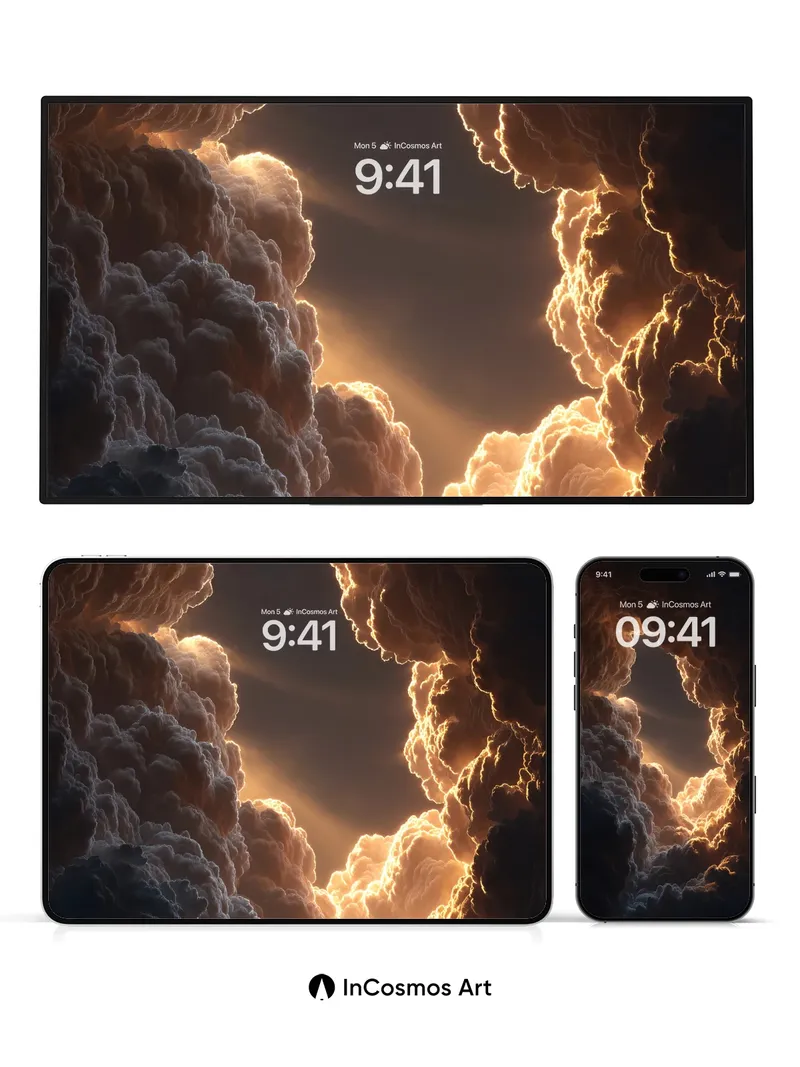 Golden Rift Wallpaper with Celestial Light