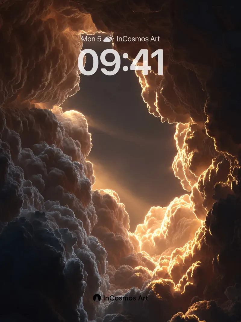 Golden Rift Wallpaper with Celestial Light