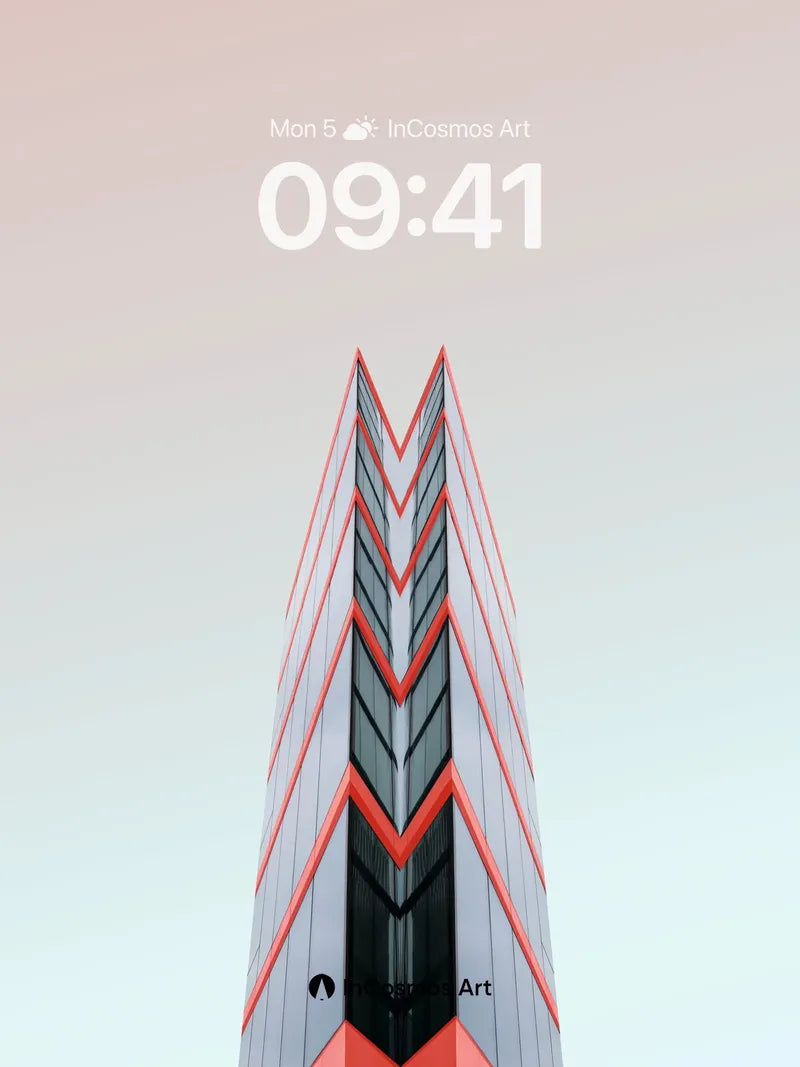Futurist Spire Wallpaper with Neon Edges