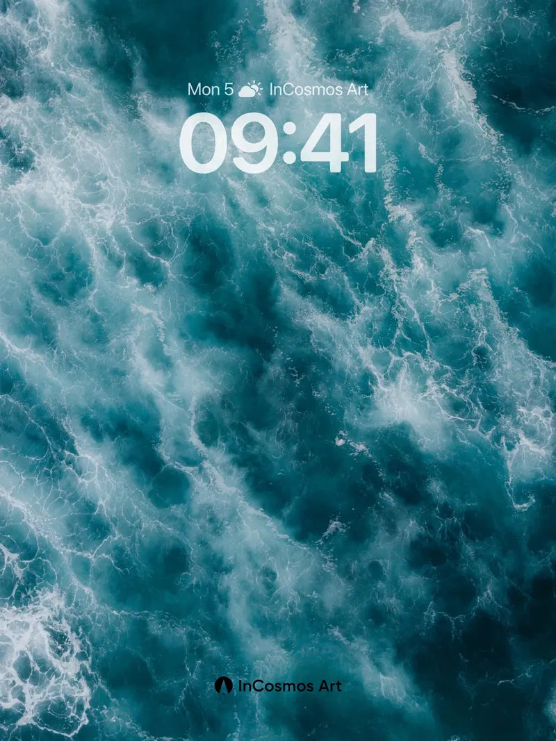 Turquoise Tempest Wallpaper with Foaming Veins