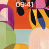 Playful Palette Wallpaper with Floating Leaves wallpaper for iPhone, iPad & Mac
