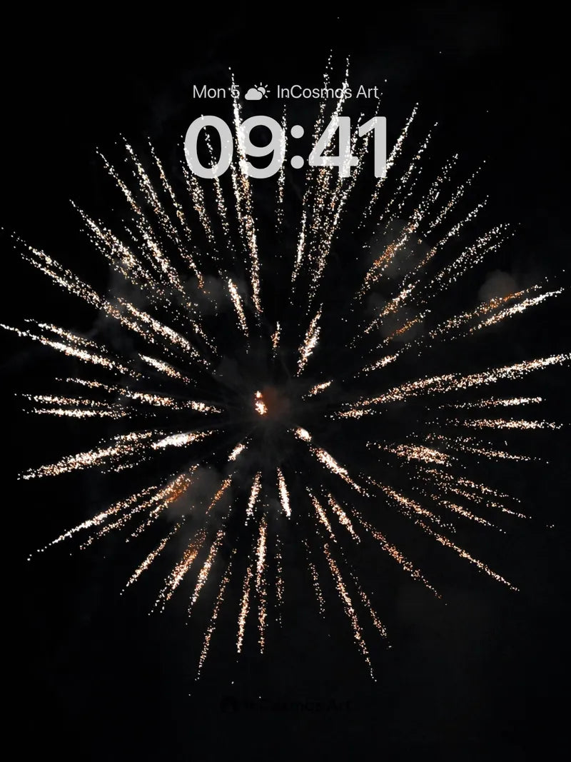 Celestial Burst Wallpaper with Golden Trails