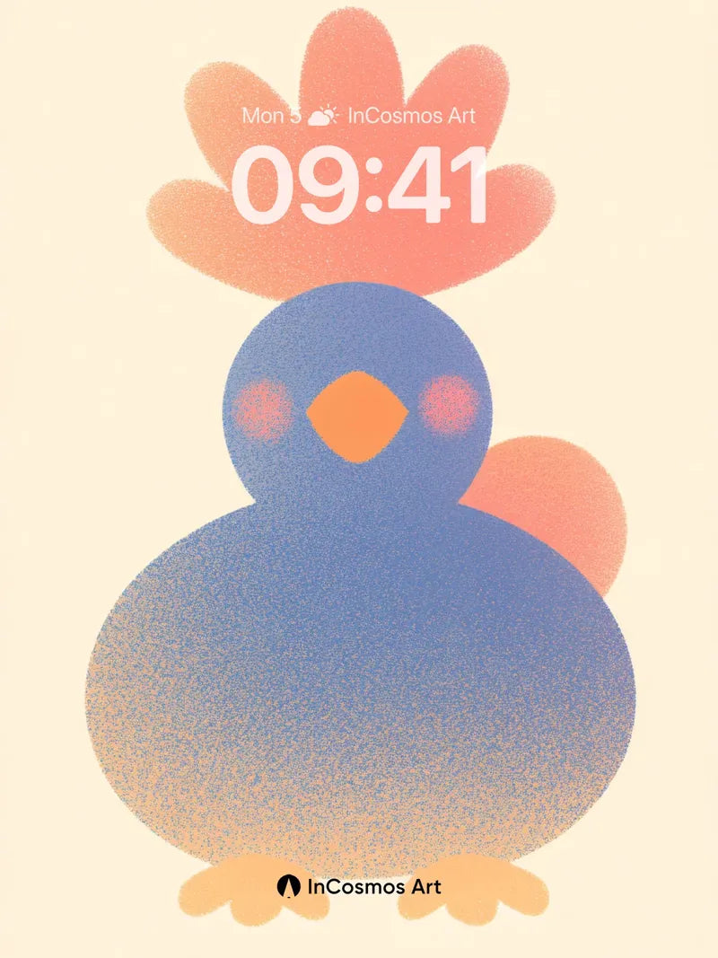 Soft Hush Bird Wallpaper with Coral Crown