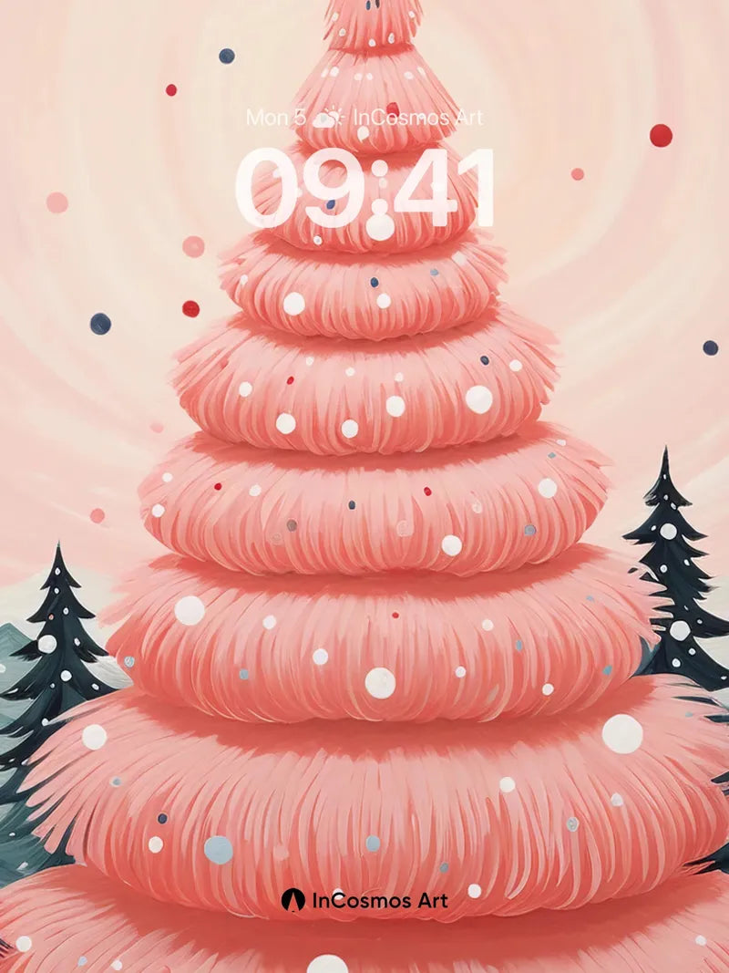 Coral Whisper Wallpaper with Floating Dots