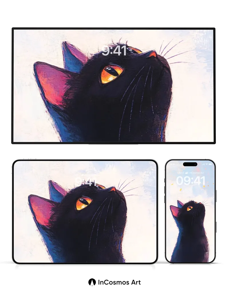 Whispering Sky Wallpaper with Golden Eyes