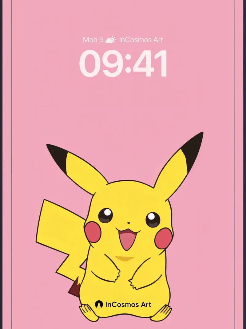 Joyful Pikachu Wallpaper with Cloud Corners wallpaper for iPhone, iPad & Mac