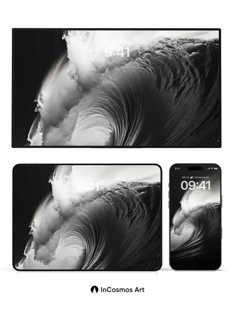 Crimson Surge Wallpaper with Hidden Tides