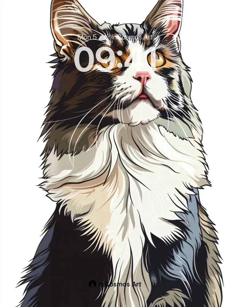 Fur-Lit Portrait Wallpaper with Gilded Eyes wallpaper for iPhone, iPad & Mac