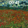Whirlwind Poppy Field Wallpaper with Van Gogh Swirls wallpaper for iPhone, iPad & Mac