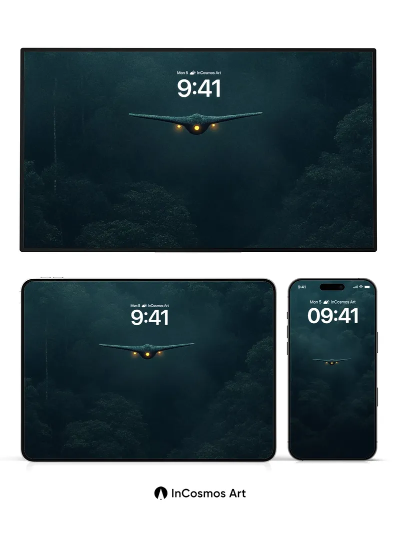 Nocturnal Glide Wallpaper with Ghostly Wings