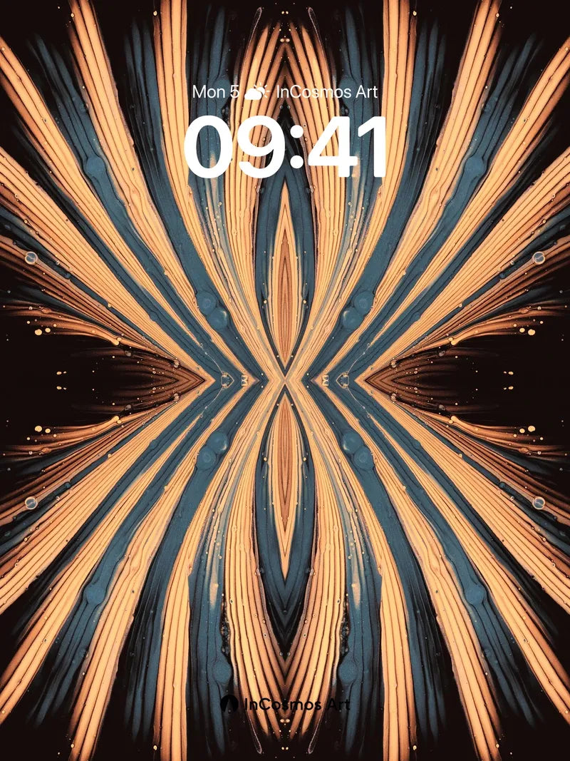 Luminous Fractal Wallpaper with Cosmic Veins