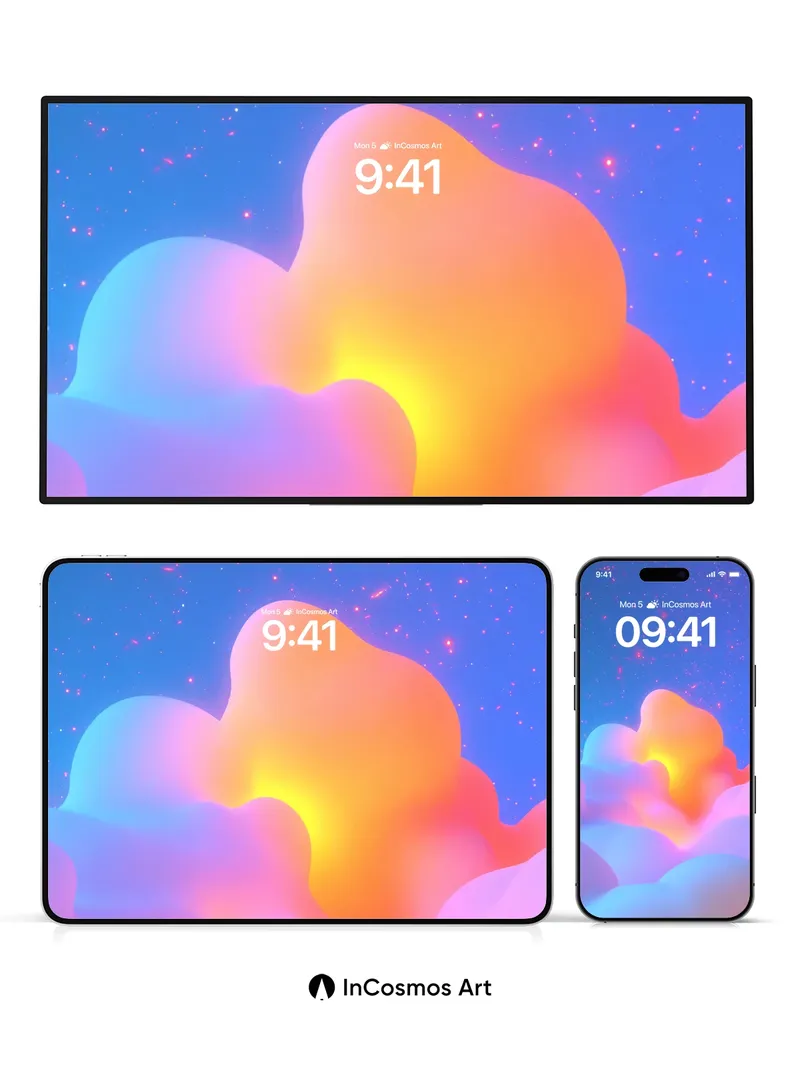 Luminous Cloudscape Wallpaper with Starlit Veil