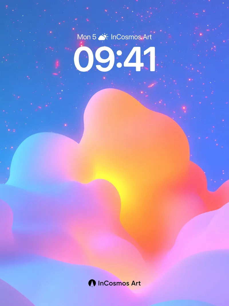 Luminous Cloudscape Wallpaper with Starlit Veil