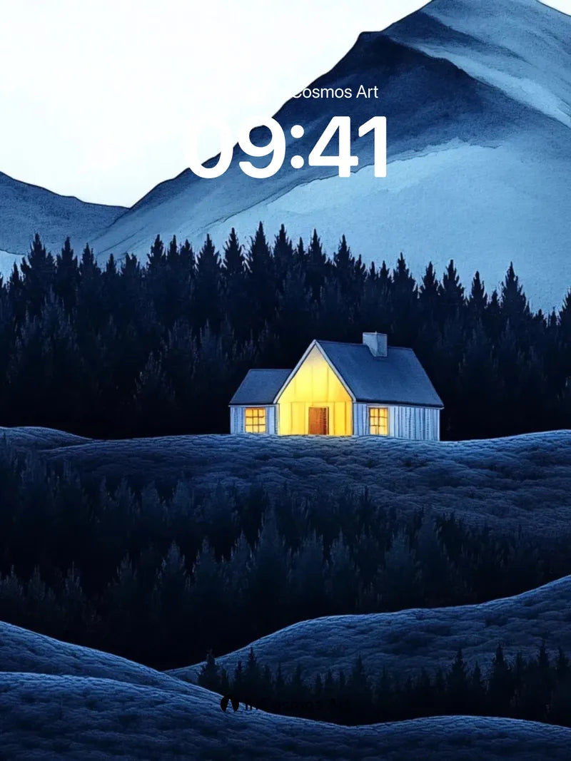 Whispering Peaks Wallpaper with Glowing Hearth