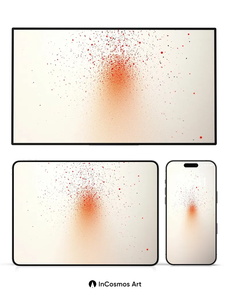 Ember Burst Wallpaper with Floating Particles