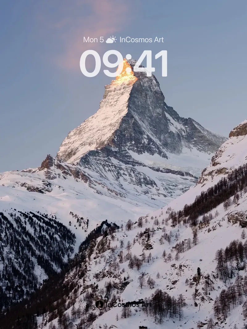 Alpenglow Majesty Wallpaper with Frozen Silence