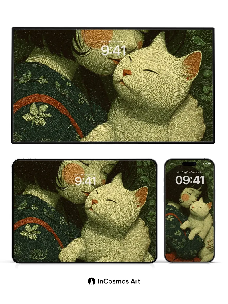 Serenity Embrace Wallpaper with Textured Whispers