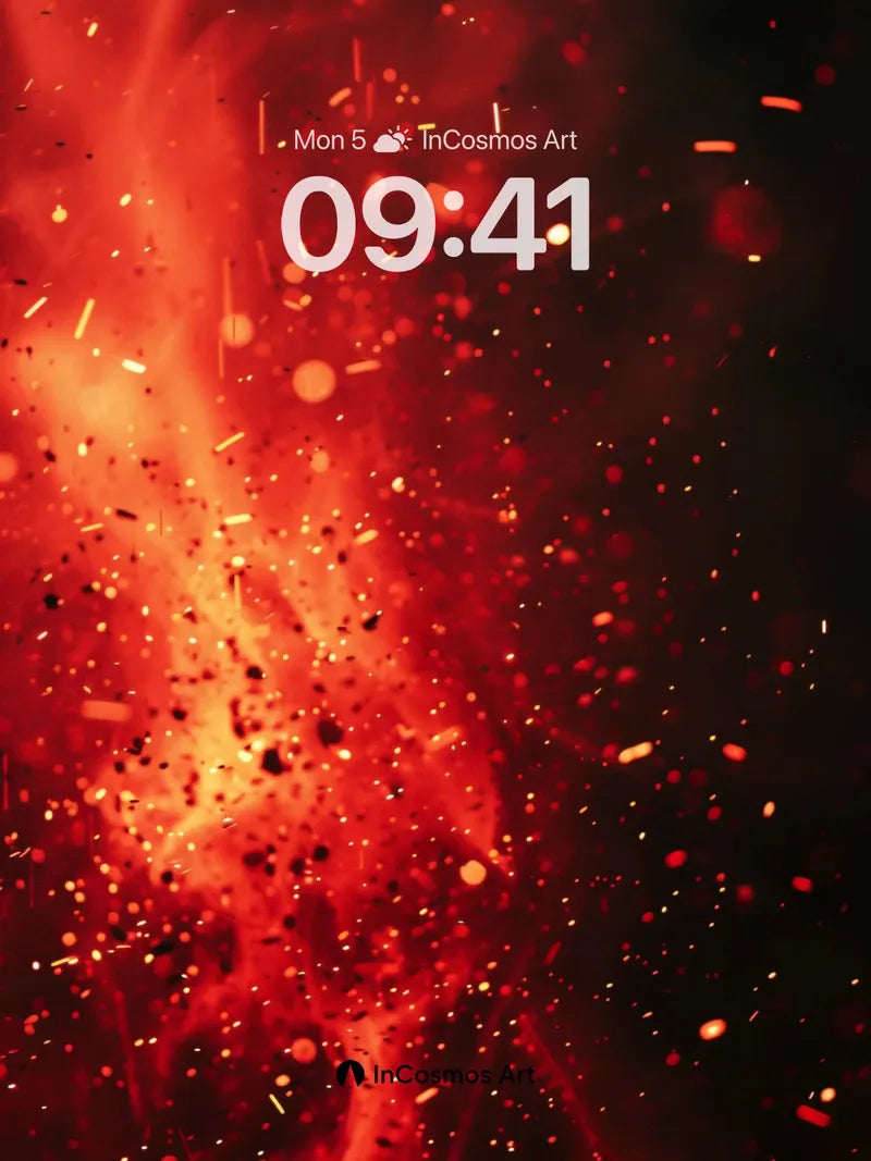 Ember Veil Wallpaper with Floating Ash