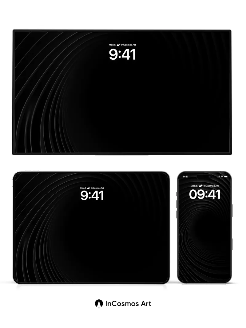 Infinite Spiral Wallpaper with Depthless Shadows