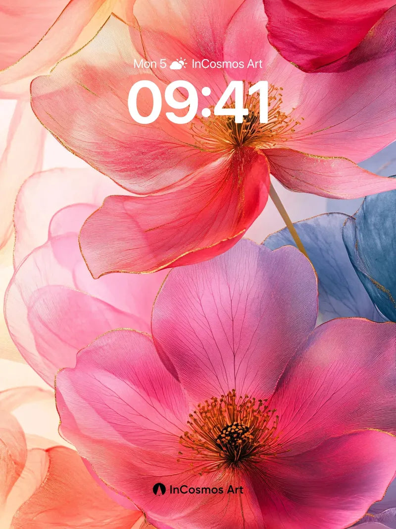 Luminous Petal Wallpaper with Ethereal Veils wallpaper for iPhone, iPad & Mac