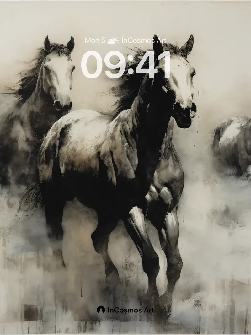 Smoke-Weave Horse Wallpaper with Ethereal Motion