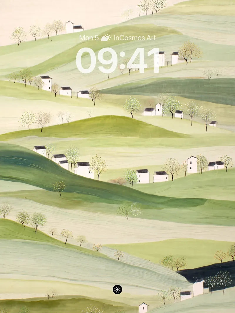 Serene Pastel Hills Wallpaper with Whispering Light wallpaper for iPhone, iPad & Mac
