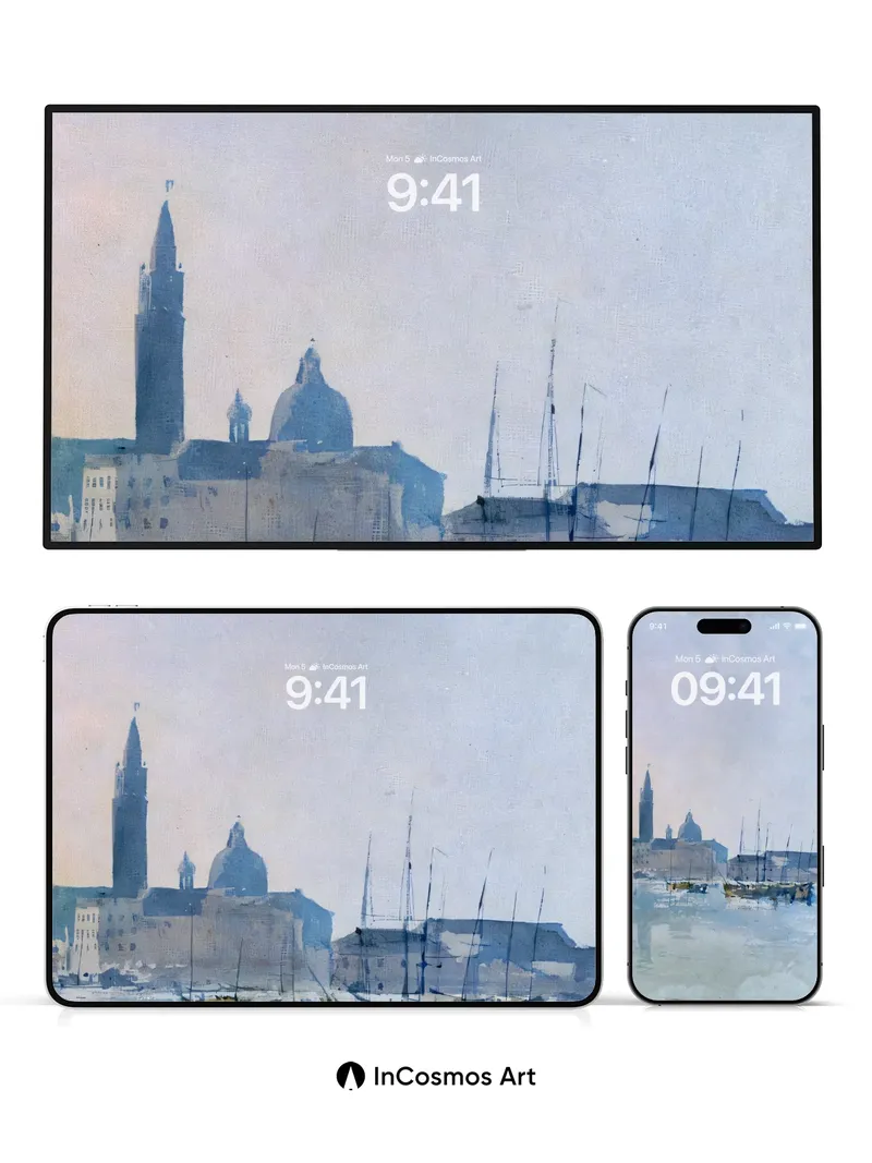 Misty Harbor Wallpaper with Whispering Sails