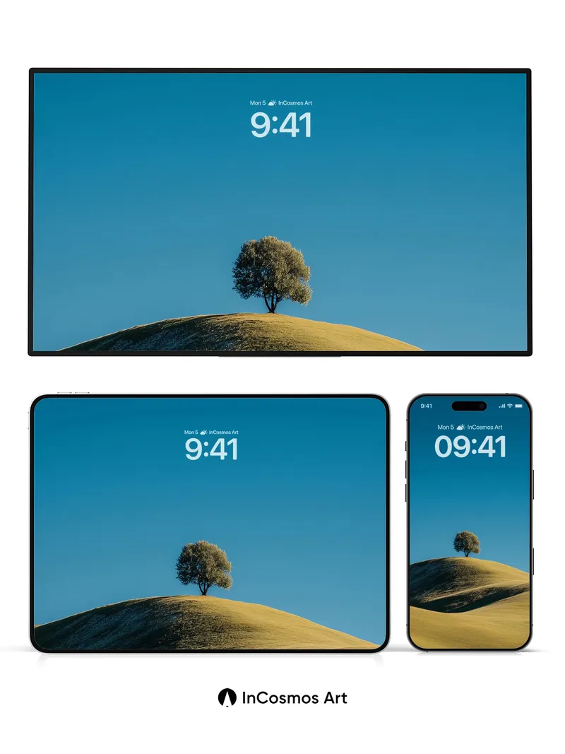 Serenity Ridge Wallpaper with Solitary Tree